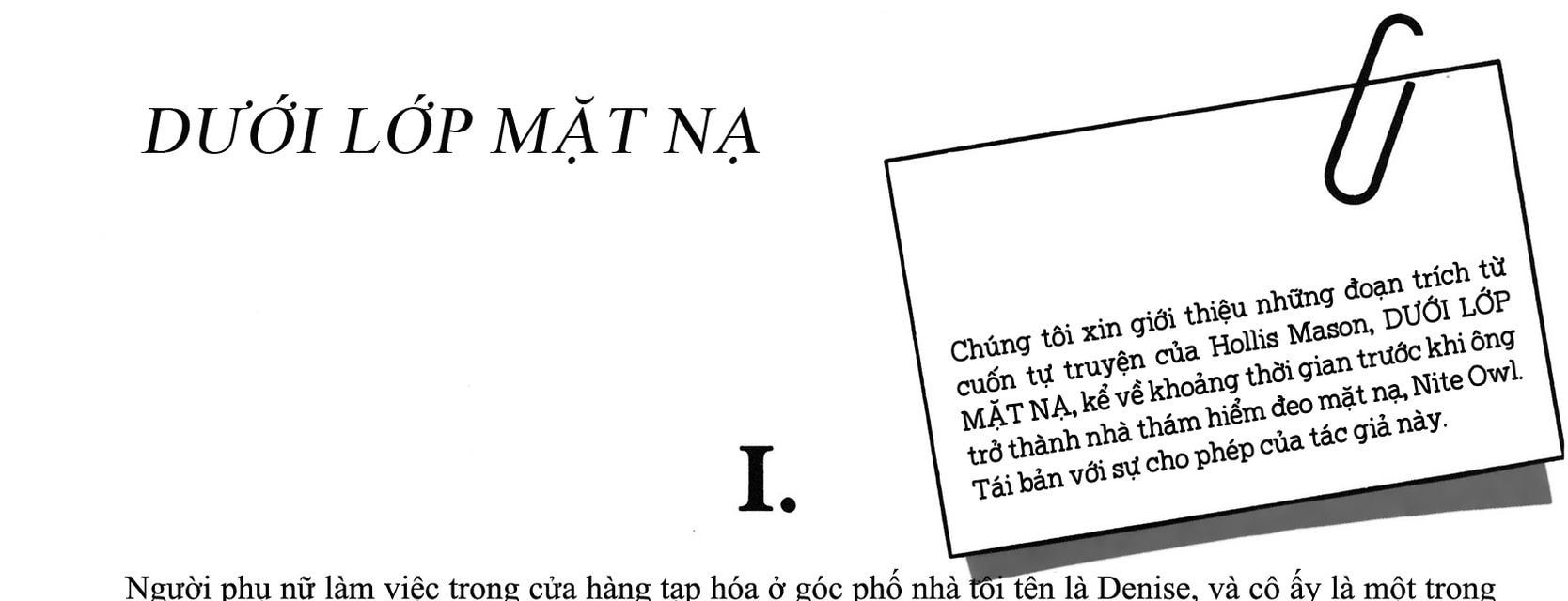 Watchmen - Chương 1